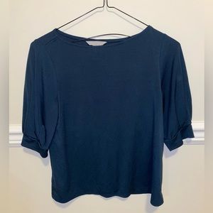Blue Half Sleeve Top
